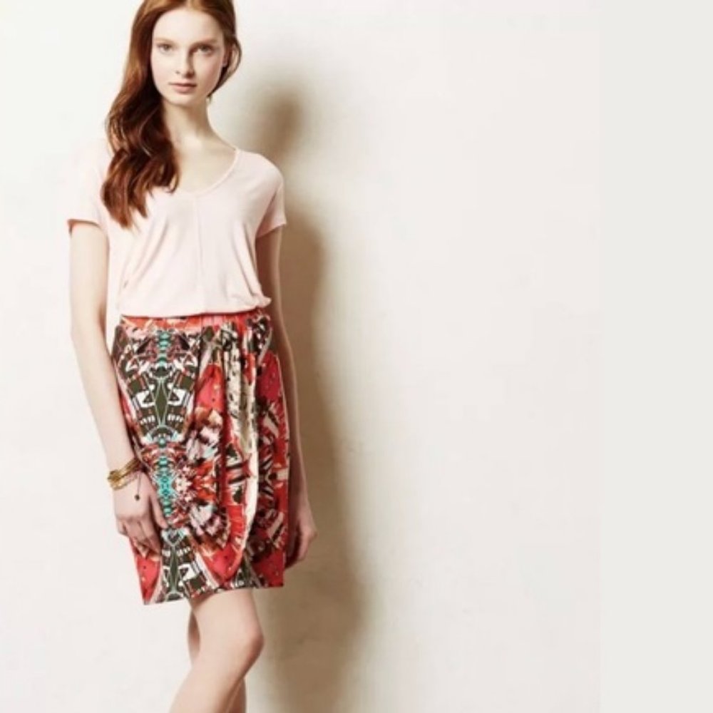 Anthropologie Maeve Ligeia Faux Wrap Skirt